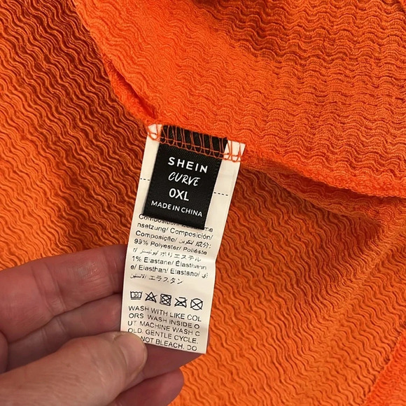 SHEIN orange faux wrap skirt size 0XL - Picture 4 of 4